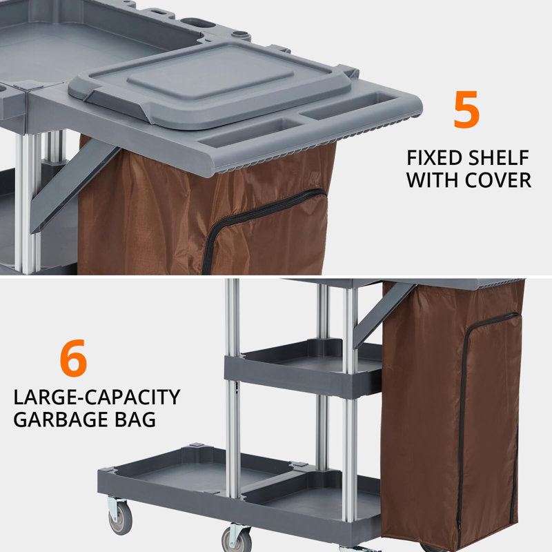 babevy Commercial Janitorial Cleaning Cart on Wheels babevy Commercial Janitorial Cleaning Cart on Wheels